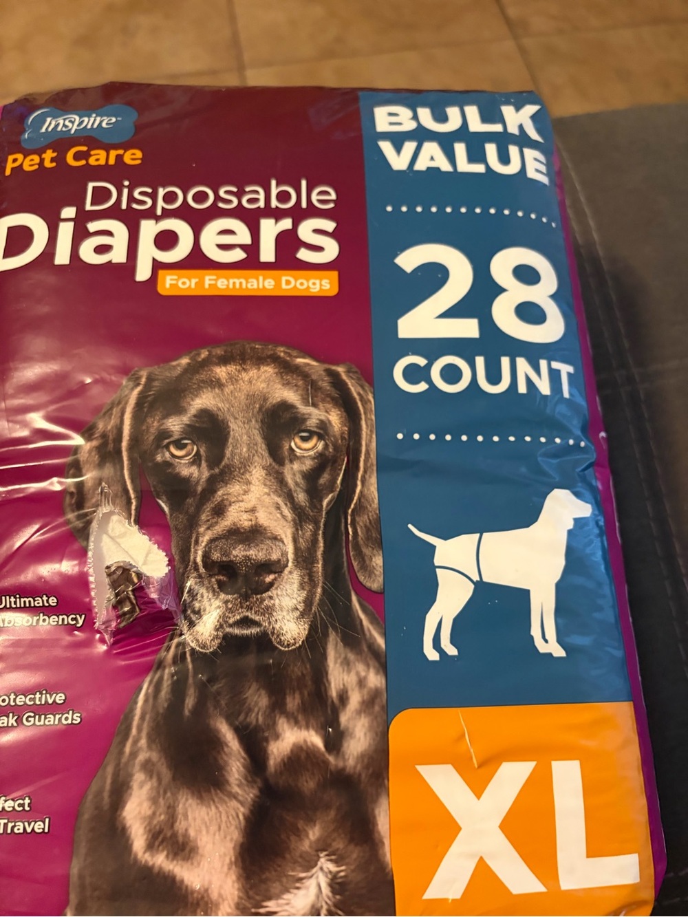 Dog Diapers for Female Dogs - XL, Purple/Blue